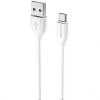 Cablu Date si Incarcare USB-A - microUSB Borofone BX19, 18W, 1m, Alb