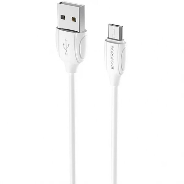 Cablu Date si Incarcare USB-A - microUSB Borofone BX19, 18W, 1m, Alb