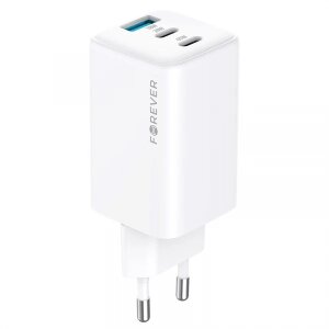 Incarcator Retea Forever TC-08-65ACC, 65W, 3.25A, 1 x USB-A - 2 x USB-C, Alb 