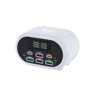 Incarcator Retea Relife RL-309U, 72W, 2 x USB-C - 4 x USB-A, Argintiu 