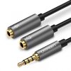 Adaptor Audio 3.5mm - 2 x 3.5mm UGREEN AV141, 0.2m, Gri