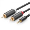 Cablu Audio 3.5mm - 2 x RCA UGREEN AV102, 3m, Negru 