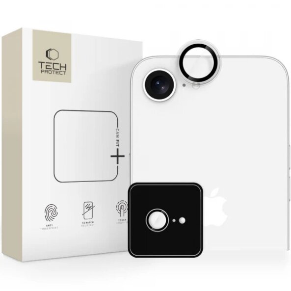 Folie de protectie Camera spate Tech-Protect CamRing Fit+ pentru Apple iPhone 16e, Sticla Securizata 