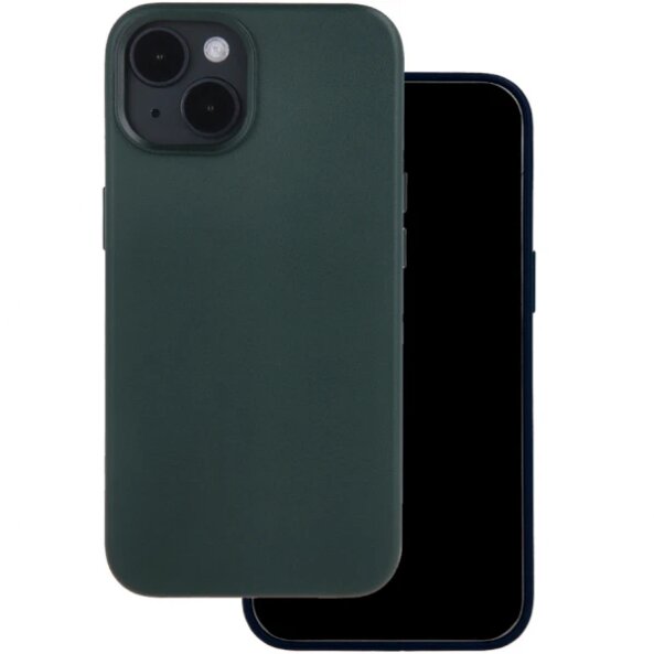 Husa MagSafe pentru Apple iPhone 15 Pro Max, OEM, Leather Mag, Verde 