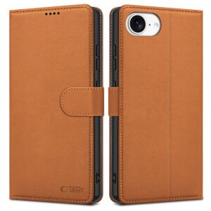 Husa pentru Apple iPhone 16e, Tech-Protect, Wallet, Maro 