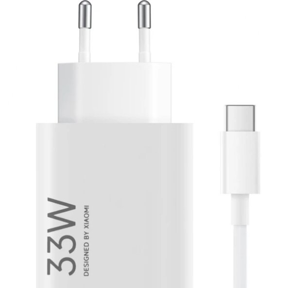 Incarcator Retea Cu Cablu USB-C Xiaomi, 33W, 3A, 1 x USB-A, Alb BHR9956EU 