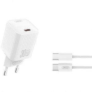 Incarcator Retea Cu Cablu USB-C XO Design L148, 30W, 3A, 1 x USB-C, Alb 