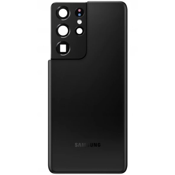 Capac Baterie Samsung Galaxy S21 Ultra 5G G998, Cu Geam Camera Spate, Negru (Phantom Black), Swap 