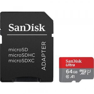 Card Memorie microSDHC SanDisk, 64Gb, Clasa 10 / UHS-1 U1, Cu Adaptor SDSQUAB-064G-GN6MA 