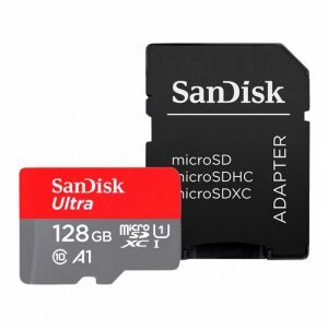 Card Memorie microSDXC SanDisk, 128Gb, Clasa 10 / UHS-1 U1, Cu Adaptor SDSQUAB-128G-GN6MA 