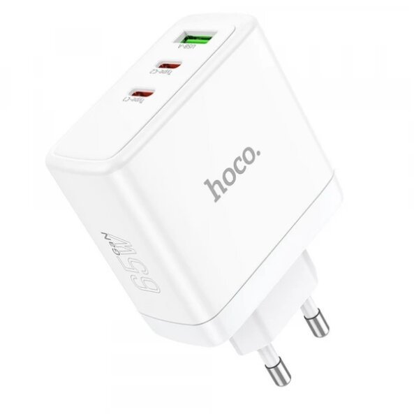 Incarcator Retea HOCO N30, 65W, 3.25A, 1 x USB-A - 2 x USB-C, Alb 