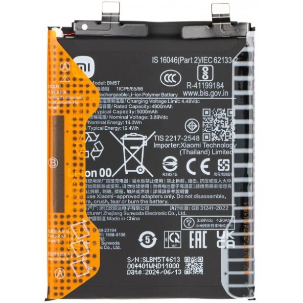Acumulator Xiaomi 14T / 13T  / Poco X6 Pro / M6 Pro / Redmi Note 13 Pro 4G, BM5T, Service Pack 1330102000122B 