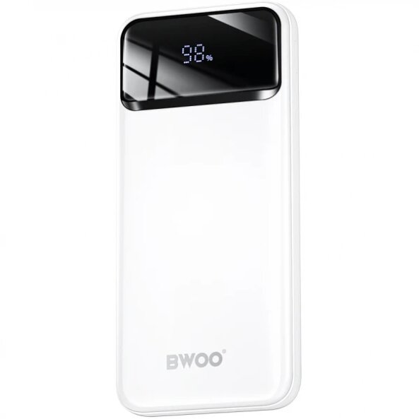 Baterie Externa BWOO BO-P34, 10000mAh, 22.5W, QC + PD, 1 x USB-C - 2 x USB-A, Alba 