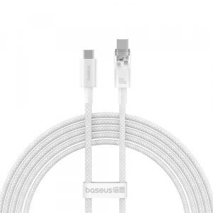 Cablu Date si Incarcare USB-C - USB-C Baseus Explorer, 100W, 2m, Alb P10319703221-01 