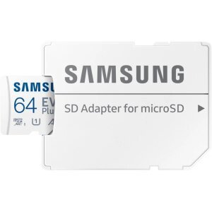 Card Memorie microSDXC Samsung Evo Plus, 64Gb, Clasa 10 / UHS-1 U1, Cu Adaptor MB-MC64SA/EU 