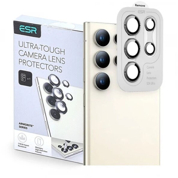 Folie de protectie Camera spate ESR Armorite pentru Samsung Galaxy S25 Ultra S938, Sticla Securizata, Neagra 