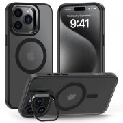 Husa MagSafe pentru Apple iPhone 15 Pro, Tech-Protect, Magstand, Neagra 