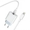 Incarcator Retea Cu Cablu Lightning Prestico F8S, 20W, 3A, 1 x USB-C, Alb 