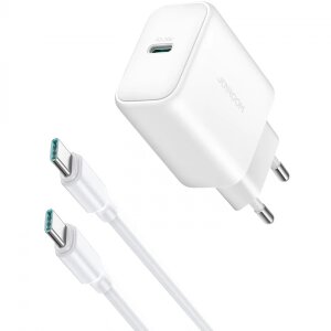 Incarcator Retea Cu Cablu USB-C Joyroom JR-TCF24, 30W, 3A, 1 x USB-C, Alb 