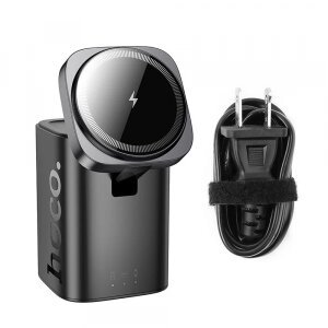 Incarcator Retea Wireless HOCO CQ20A 6in1, 65W, 3A, 1 x USB-A - 2 x USB-C, Negru