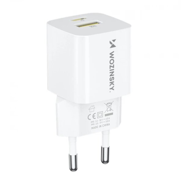 Incarcator Retea WZK WWCEAC, 33W, 3A, 1 x USB-A - 1 x USB-C, Alb 