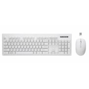 Kit Tastatura Mouse Wireless Rebeltec WhiteRun, Alb