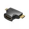 Adaptor Video Vention, miniHDMI / microHDMI - HDMI, 1080P, Negru AGFB0 