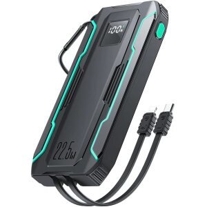 Baterie Externa Joyroom JR-L017, 10000mAh, 22.5W, QC + PD, 1 x Lightning - 1 x USB-A - 2 x USB-C, Neagra