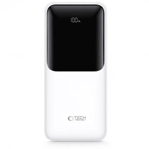 Baterie Externa Tech-Protect PB02, 20000mAh, 22.5W, QC + PD, 1 x USB-C - 2 x USB-A, Alba 