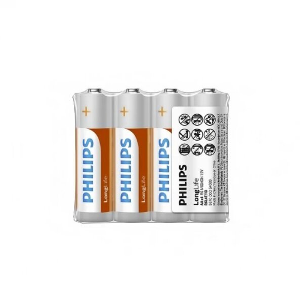 Baterie Philips Longlife, AA / LR6, Set 4 bucati Phil-R6L4F/10 