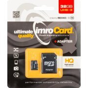 Card Memorie microSDHC Imro, 32Gb, Clasa 10 / UHS-3, Cu Adaptor 