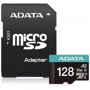 Card Memorie microSDXC Adata, 128GB, Clasa 10 / UHS-1 U3, Cu Adaptor AUSDX128GUI3V30SA2-RA1 