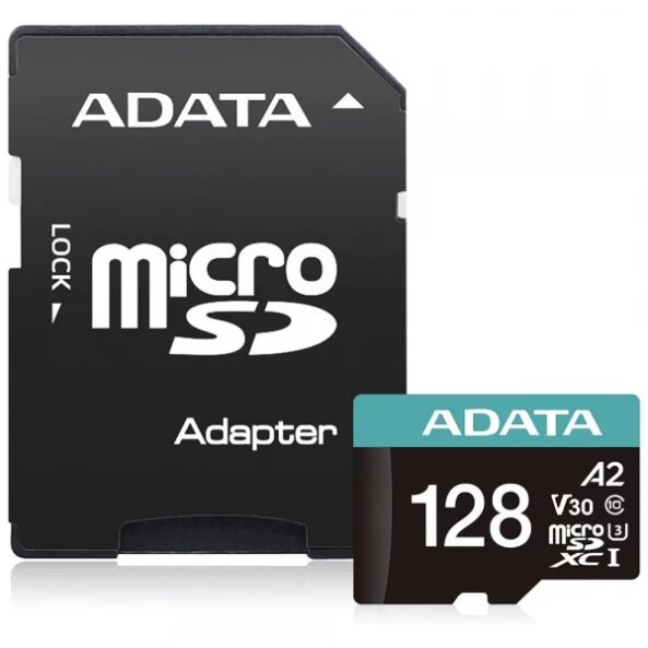 Card Memorie microSDXC Adata, 128GB, Clasa 10 / UHS-1 U3, Cu Adaptor AUSDX128GUI3V30SA2-RA1 