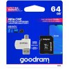 Card Memorie microSDXC GoodRam, 64Gb, Clasa 10 / UHS-1 U1, Cu Cititor Card si Adaptor M1A4-0640R12