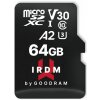 Card Memorie microSDXC GoodRam IRDM, 64Gb, Clasa 10 / UHS-1 U3, Cu Adaptor