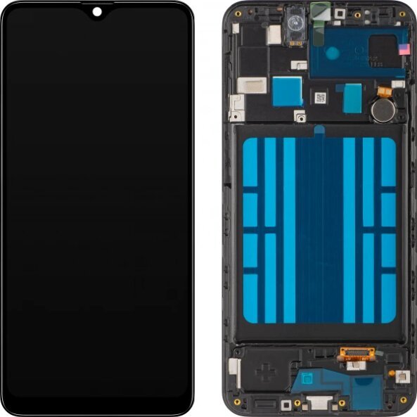 Display cu Touchscreen MP compatibil cu Samsung Galaxy A20 A205, cu Rama, Negru 