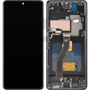 Display cu Touchscreen MP compatibil cu Samsung Galaxy S21 Ultra 5G G998, cu Rama, Versiune OLED, Negru 