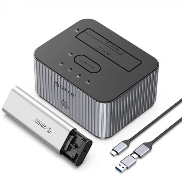Docking Station Orico IT28E-C pentru HDD / SSD SATA 2.5inch / 3.5inch - SSD M.2 NVMe, Gri