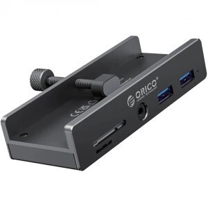 Hub USB-C Orico MH5PMM Clamp, 2 x USB-A 3.0 - 1 x SD - 1 x microSD - 1 x Jack 3.5mm, Negru 