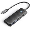 Hub USB-C Orico PAPW2AC-C3, 2 x USB-A 3.0 - 2 x USB-C, Negru 