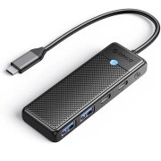 Hub USB-C Orico PAPW2AC-C3, 2 x USB-A 3.0 - 2 x USB-C, Negru 