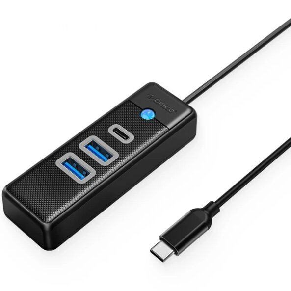 Hub USB-C Orico PWC2U-C3, 2 x USB-A 3.0 - 1 x USB-C, Negru 