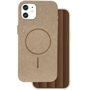 Husa MagSafe pentru Apple iPhone 11, OEM, Glitter Thin Mag, Maro 