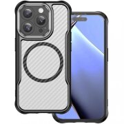 Husa MagSafe pentru Apple iPhone 15 Pro, OEM, Defender Carbon Mag, Neagra 