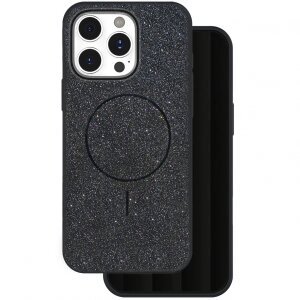 Husa MagSafe pentru Apple iPhone 15 Pro, OEM, Glitter Thin Mag, Neagra 