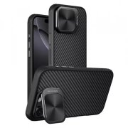 Husa MagSafe pentru Apple iPhone 16 Pro Max, Nillkin, CarboProp, Neagra 