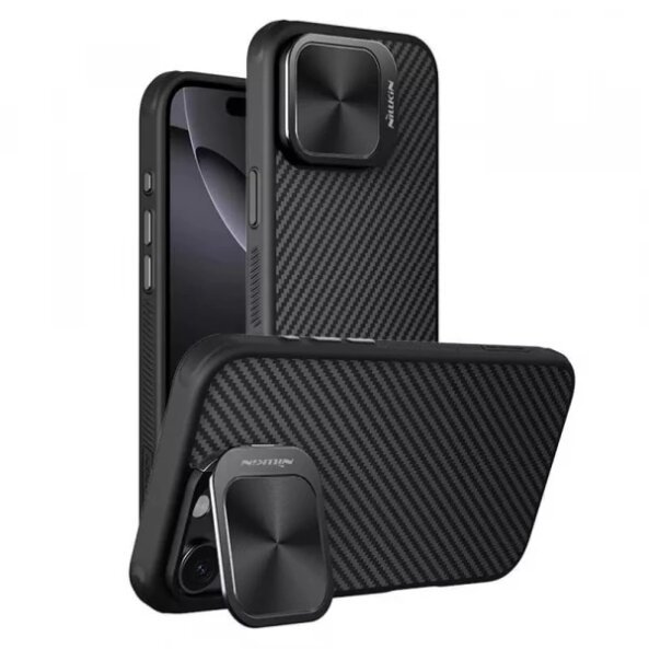 Husa MagSafe pentru Apple iPhone 16 Pro Max, Nillkin, CarboProp, Neagra 