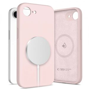 Husa MagSafe pentru Apple iPhone 16e, Tech-Protect, Liquid Silicone, Roz 