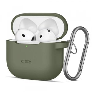Husa Tech-Protect Silicone Hook pentru Apple AirPods 4, Verde 