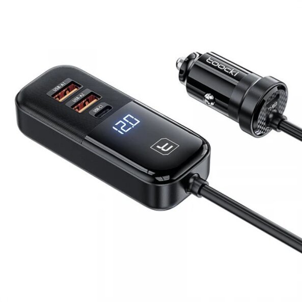 Incarcator Auto Toocki 2A+2C, 120W, 3A, 2 x USB-A - 2 x USB-C, Negru, Resigilat TCC2C2AXJ01